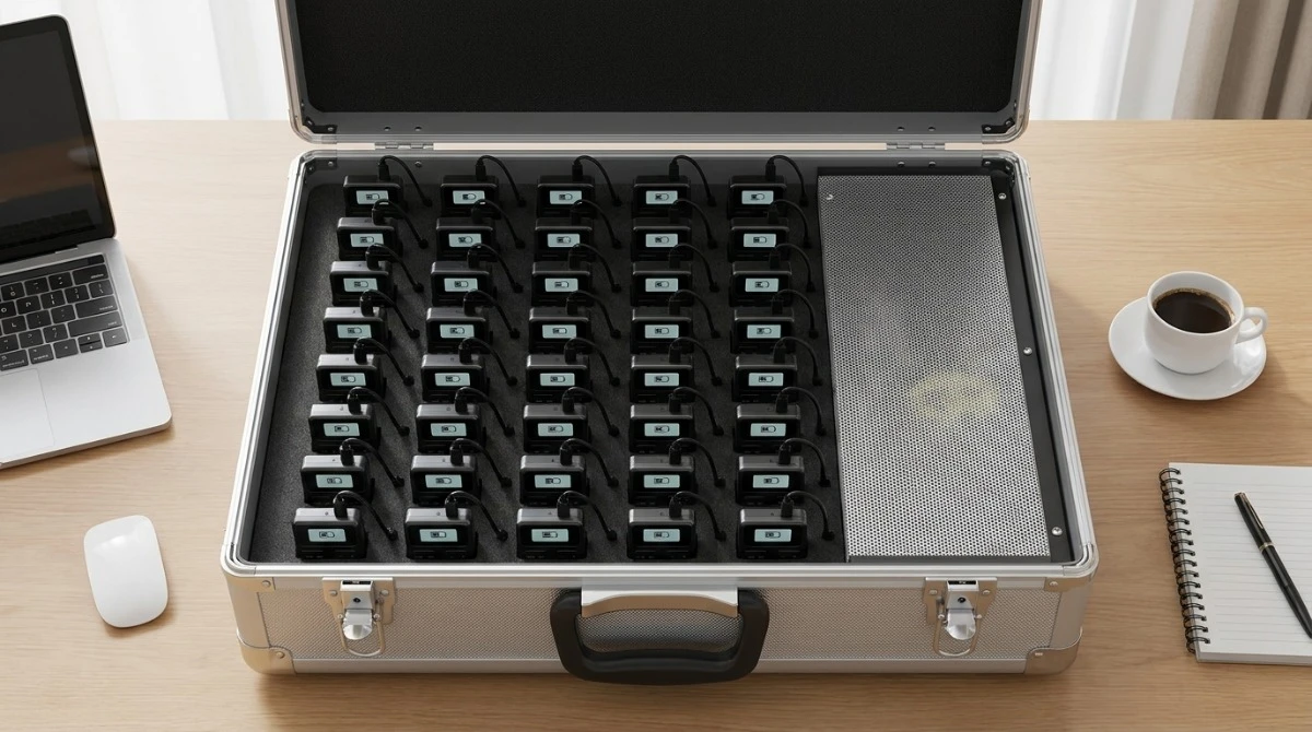 Tour guide system charging storage case 40-in-1 charging station Tour guide system charging storage case 40-in-1 charging station